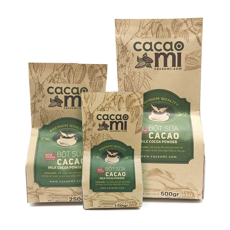 Ưu tiên bột cacao nguyên chất 100%, không đường